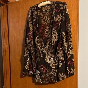 Chico's Elegant Black and Gold Blouse